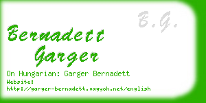 bernadett garger business card